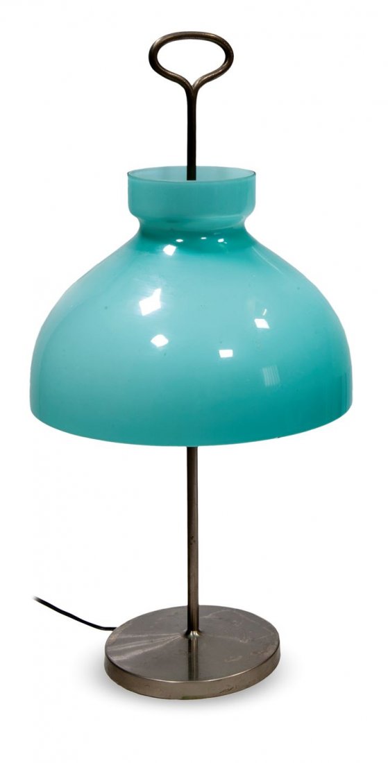 GARDELLA IGNAZIO Arenzano Lampada da tavolo in ottone e: Prod. Azucena anni '50h cm 57