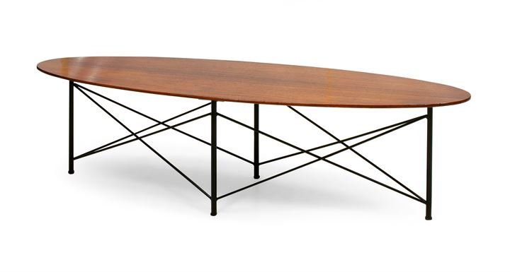 CAMPO FRANCO, GRAFFI CARLO Tavolino in tondino di: Anni '50cm 37x138x44