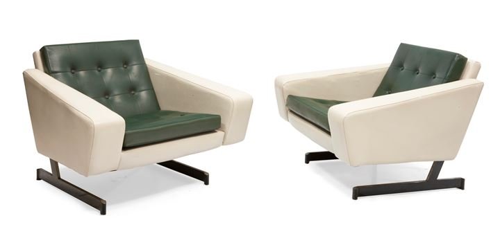 MENEGHETTI GERMANO Lolita Tre poltrone con struttura in: Prod. Poltrona Munari 1963Esposto alla Fiera del mobile di parigi 23 - 28 gennaio 1963cm 68x87x80