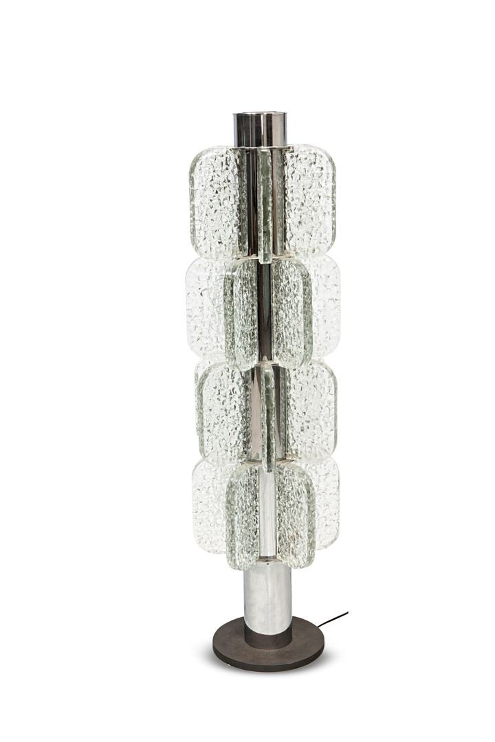 MAZZEGA Lampada da terra con struttura in metallo e: Prod. Mazzega anni '60 h cm 130