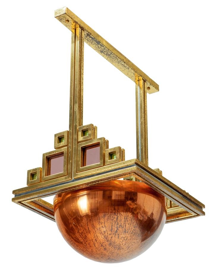 RIZZO WILLY (attribuibile a) Lampada a sospensione in: Anni '70 cm 66x50