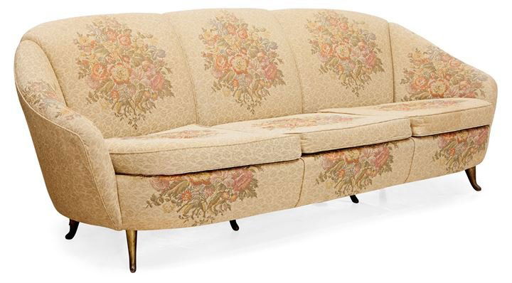 PONTI GIO Milano 1891 - 1979 Divano con imbottitura: Prod I.S.A Anni '50cm 76x215x90