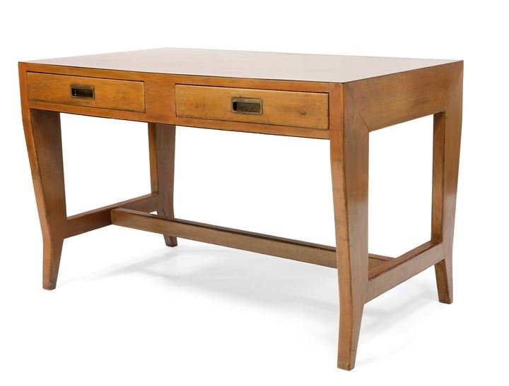 PONTI GIO Milano 1891 - 1979 Scrivania in legno di noce: Prod. ISA anni '50 cm 76x120x69 Bibl.: Edilizia Moderna n° 52, 1954