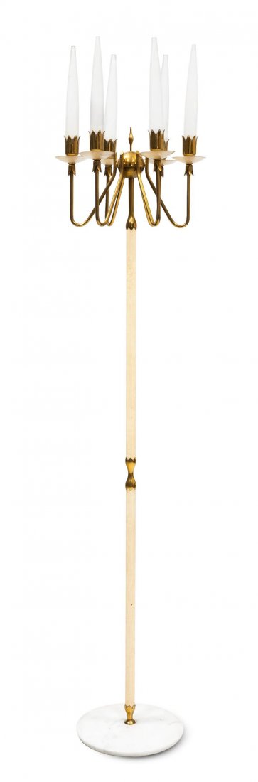 ARREDOLUCE Lampada da terra con base in marmo,: Prod. Arredoluce 1950h cm 186