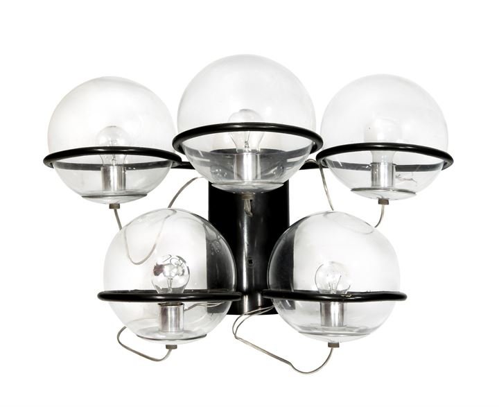 SARFATTI GINO 237 Lampada a parete con struttura in: Prod. Arteluce anni '60Decalcomania del produttore.cm 40x65