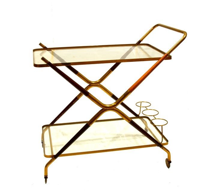 PRODUZIONE ITALIANA Carrello bar con telaio in legno: Anni '50 cm 77x77x44