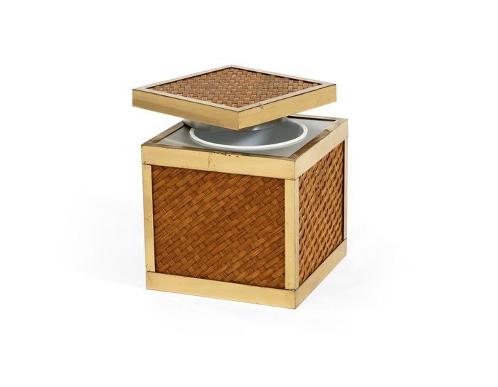 CRESPI GABRIELLA Portaghiaccio in ottone e bambù: cm 25x23x23