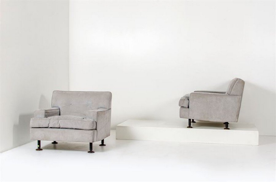 ZANUSO MARCO_x000D_ Coppia di poltrone mod. Square (1 of 1)