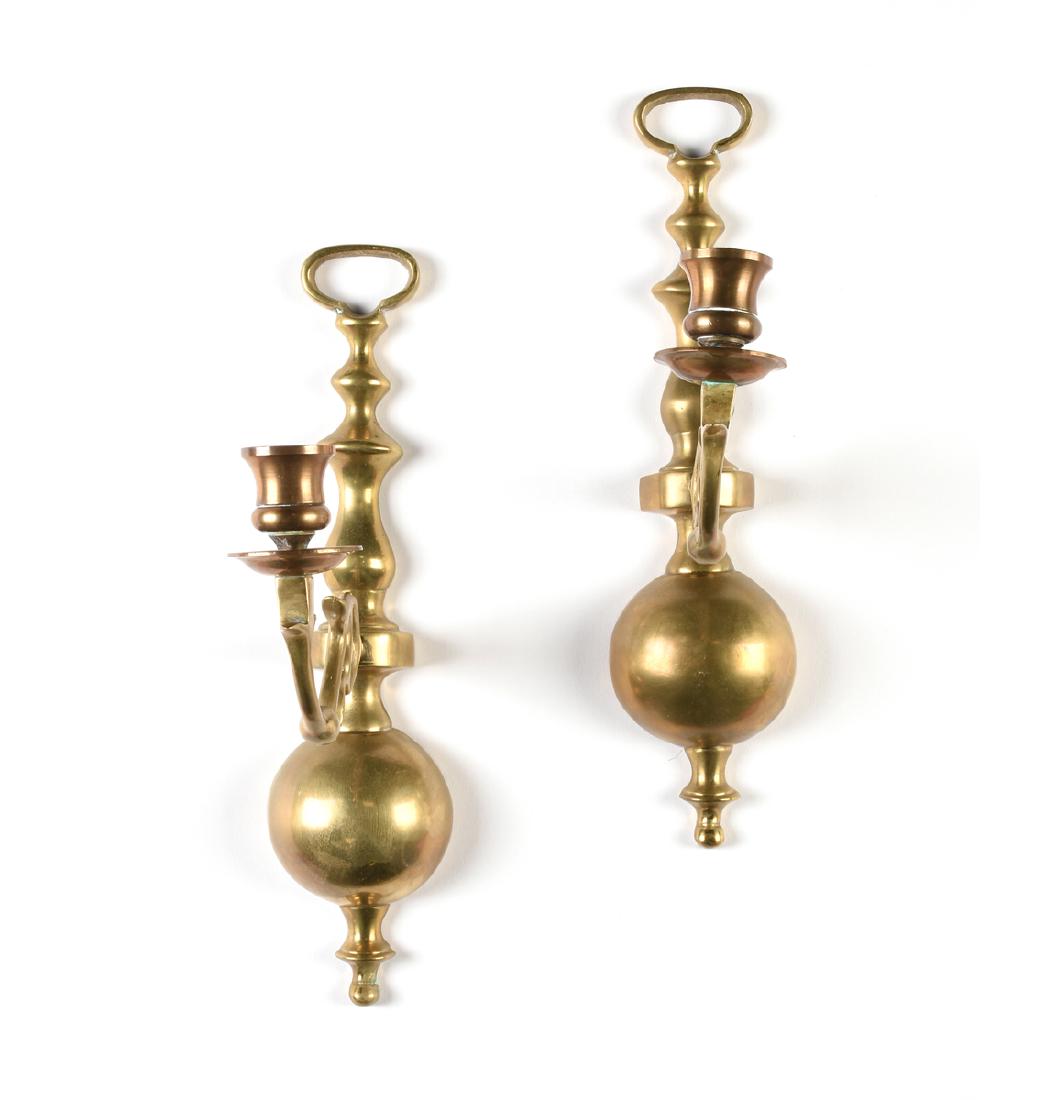 A PAIR OF AMERICAN CAST BRASS WALL APPLIQUES, 20TH (1 of 1)