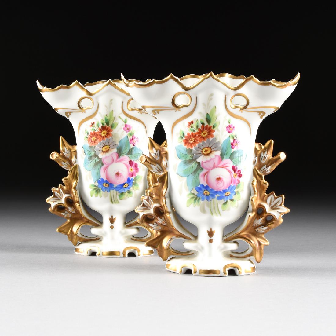 A PAIR OF VISTA ALEGRE PORCELAIN "BRAGA" VASES WITH (1 of 10)