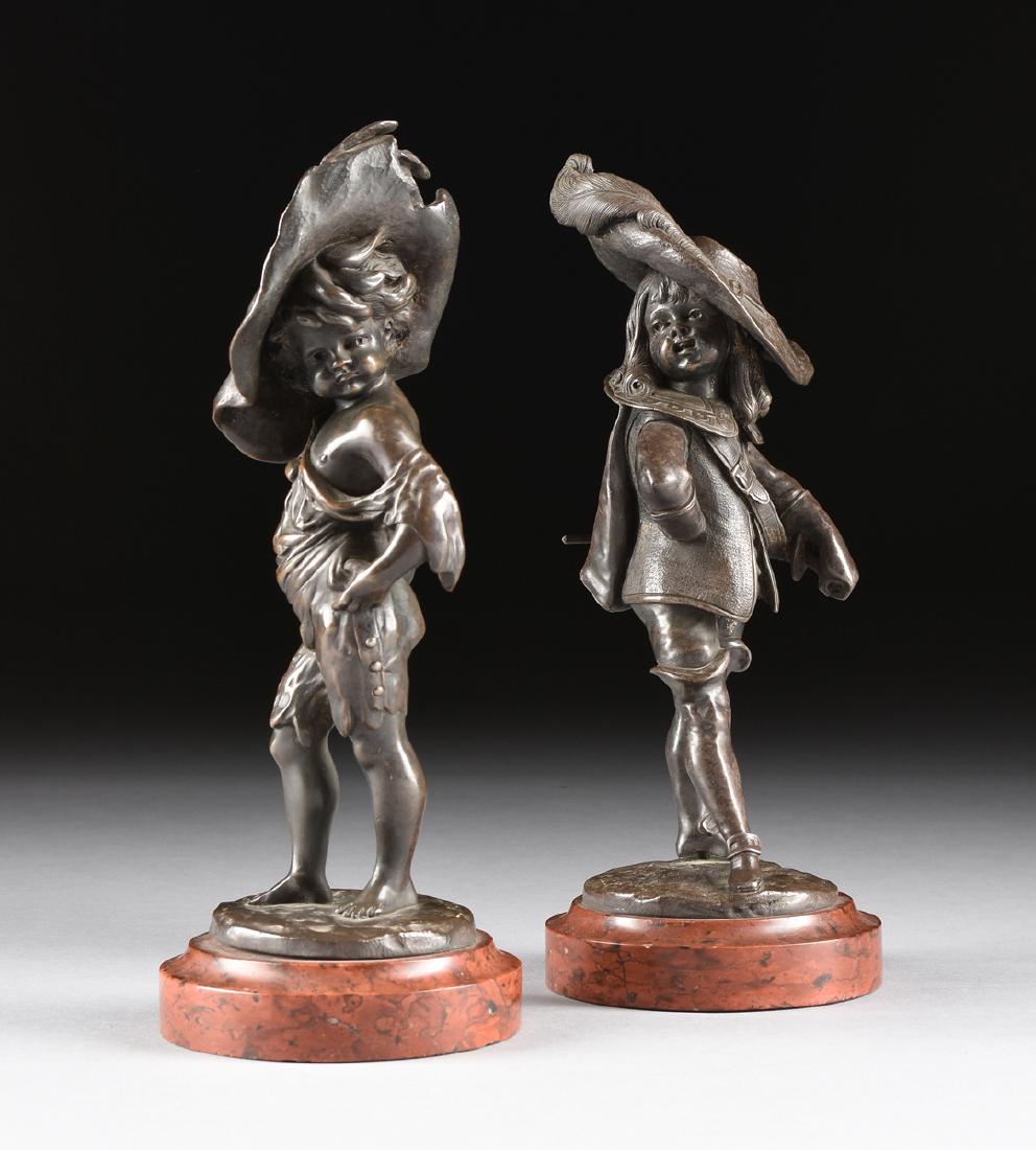 A PAIR OF LOUIS KLEY (French 1833-1911) PATINATED (1 of 10)