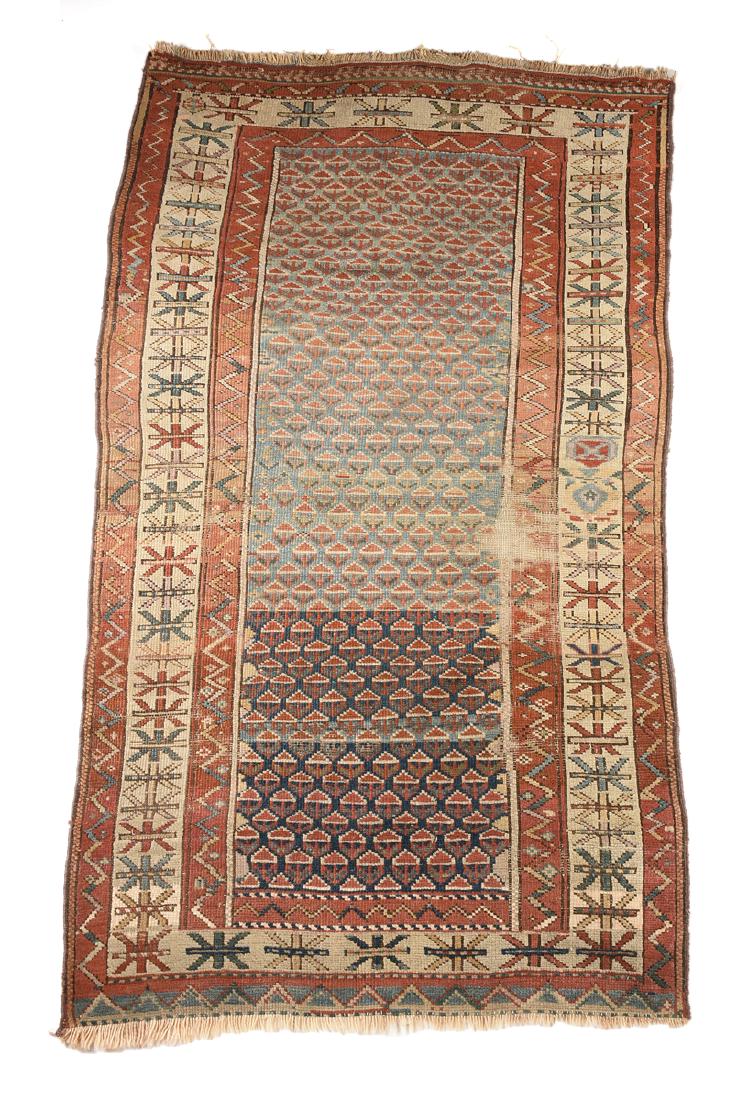 AN ANTIQUE HAND WOVEN CAUCASIAN SHIRVAN WOOL RUG, CIRCA (1 of 6)