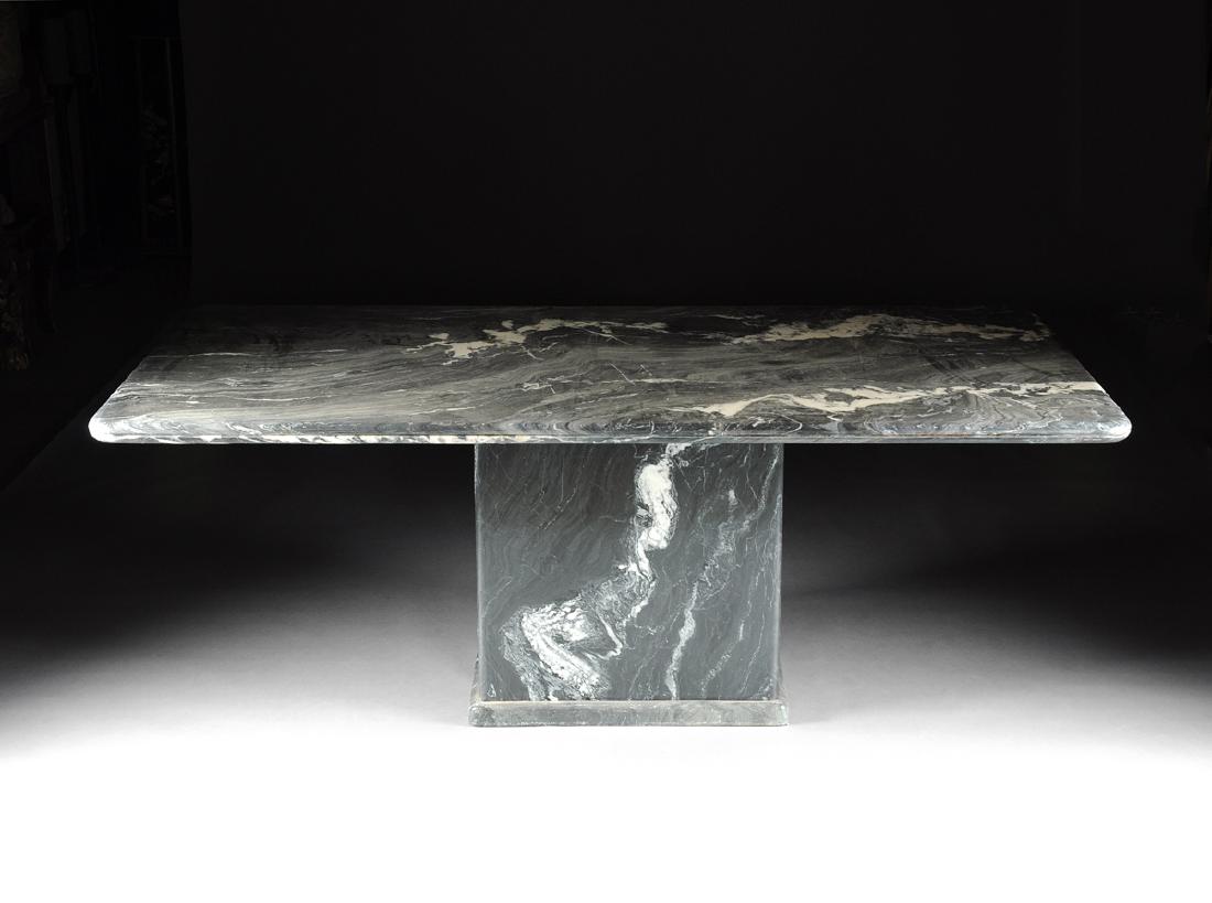 A CONTEMPORARY GRAY MARBLE DINING TABLE, POSSIBLY (1 of 5)
