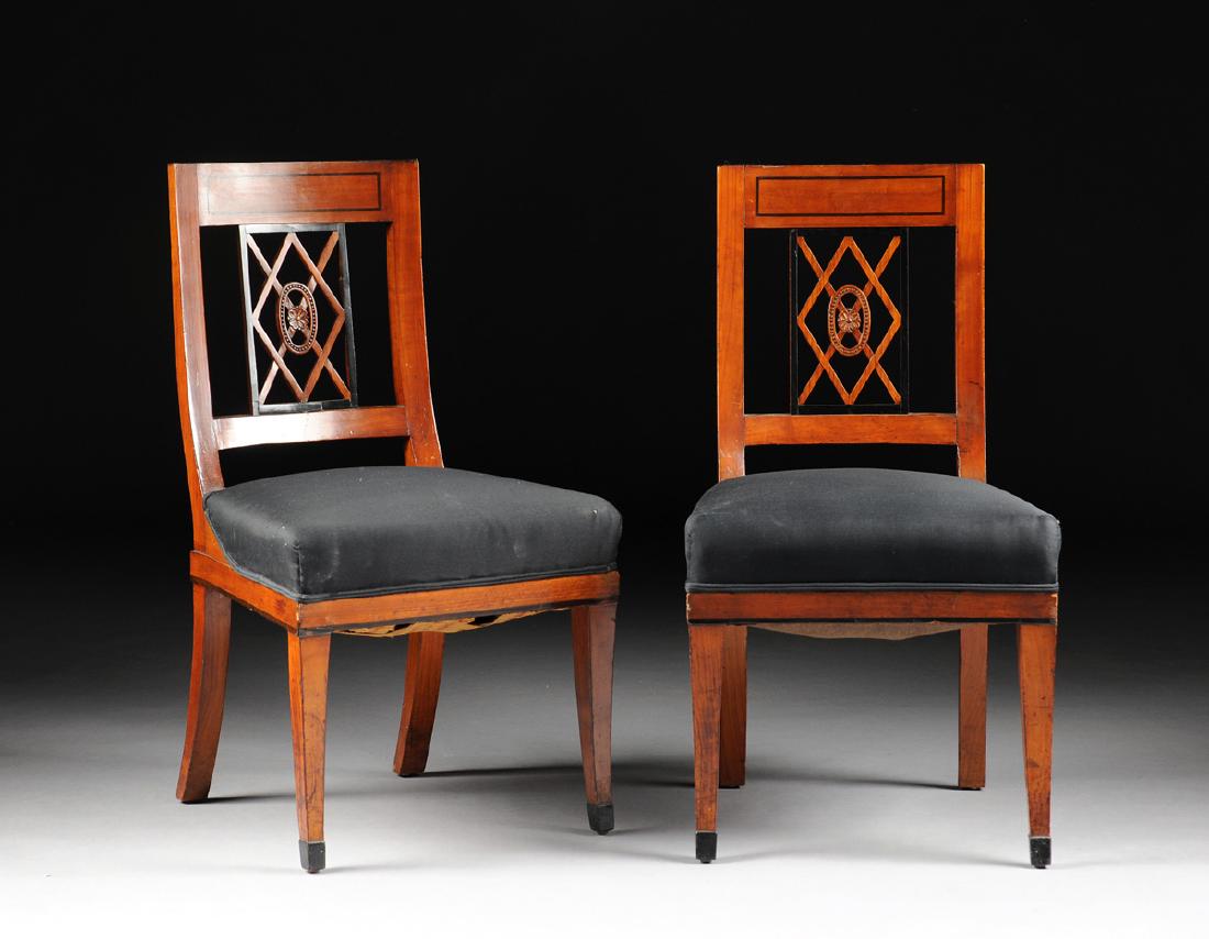 A PAIR OF BIEDERMEIER CARVED AND EBONIZED FRUITWOOD (1 of 5)