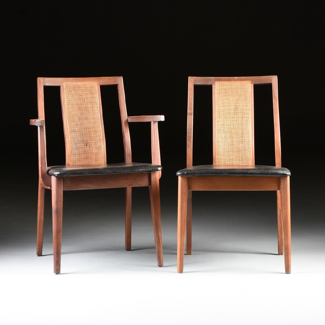 A SET OF SEVEN MID CENTURY SIDE CHAIRS AND ONE (1 of 9)