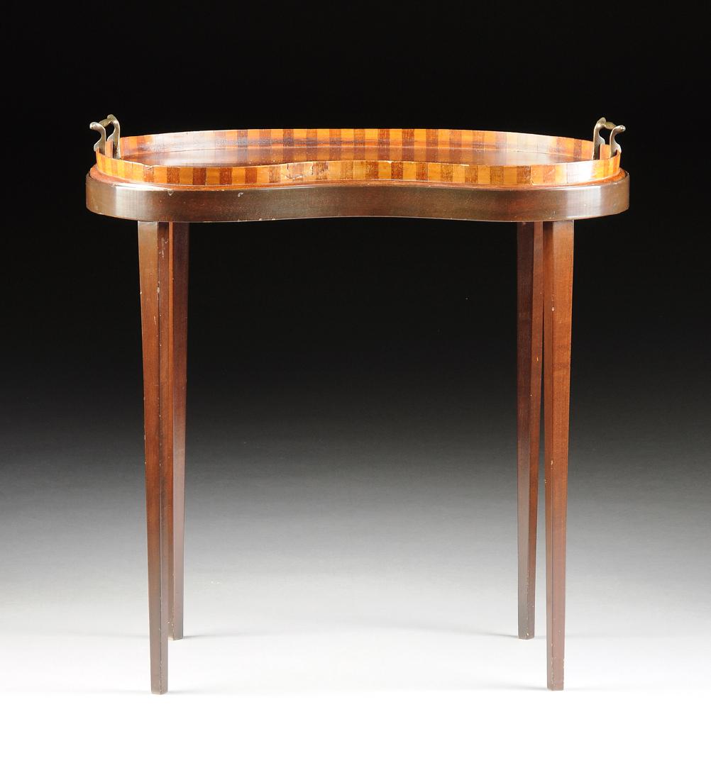 AN ENGLISH EDWARDIAN MAHOGANY, SATINWOOD, AND MARQUETRY (1 of 5)