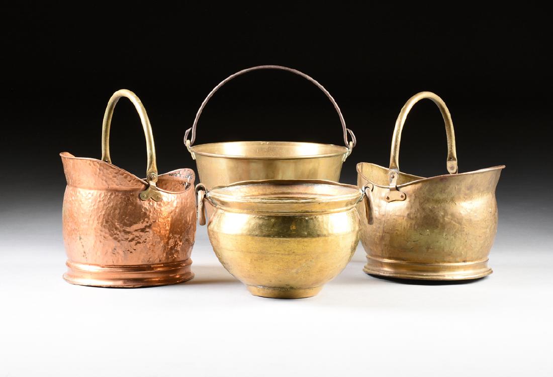 A GROUP OF FOUR METAL LOG HOLDERS, (1 of 10)