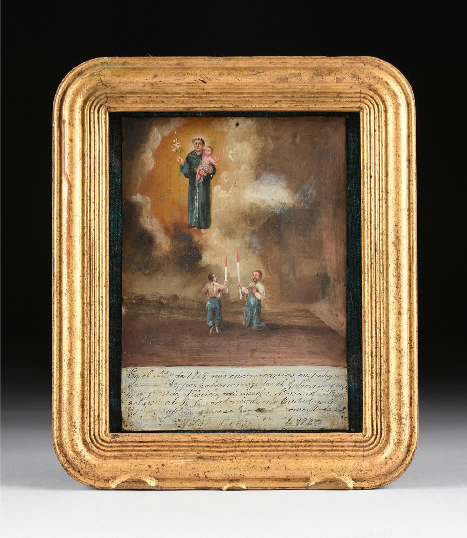 AN ANTIQUE MEXICAN REVOLUTION EX VOTO RETABLO (1 of 9)