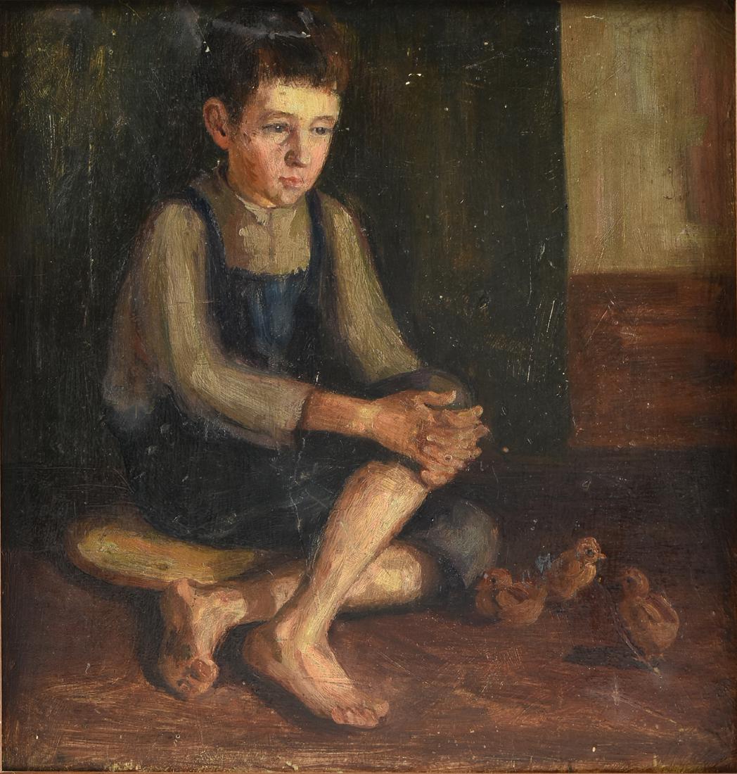 AN AMERICAN DEPRESSION ERA PAINTING, EARLY 20TH (1 of 9)
