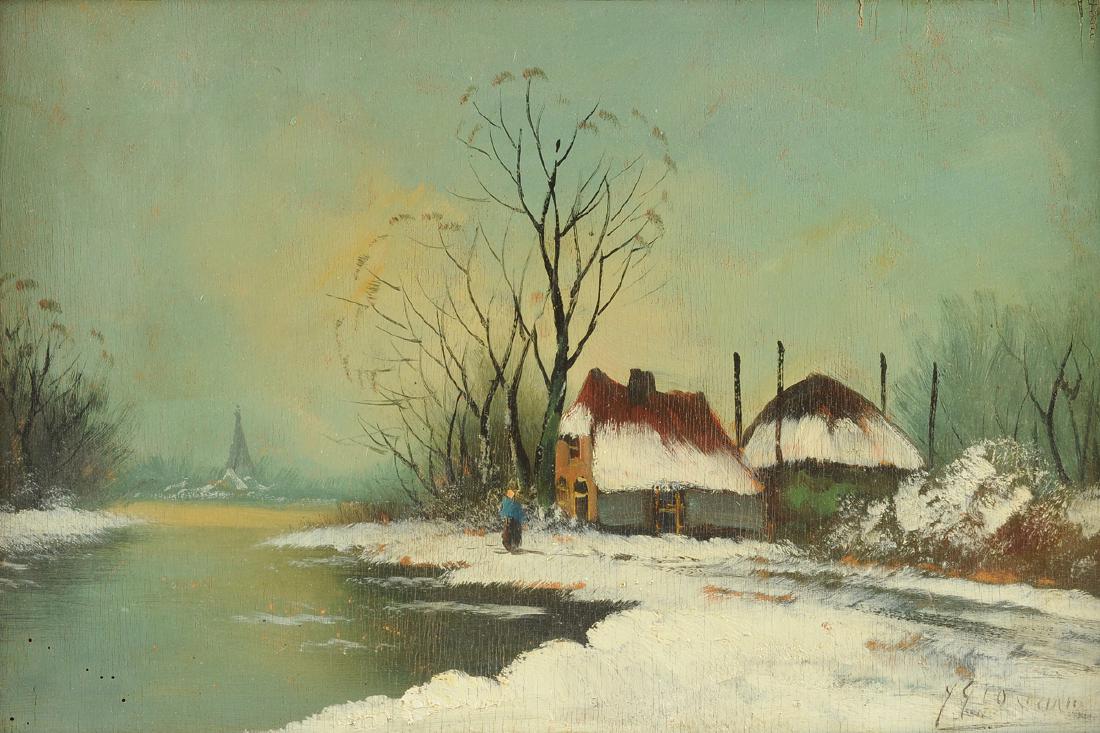Y GIOVANNE, A PAINTING, "Winter Scene," (1 of 11)