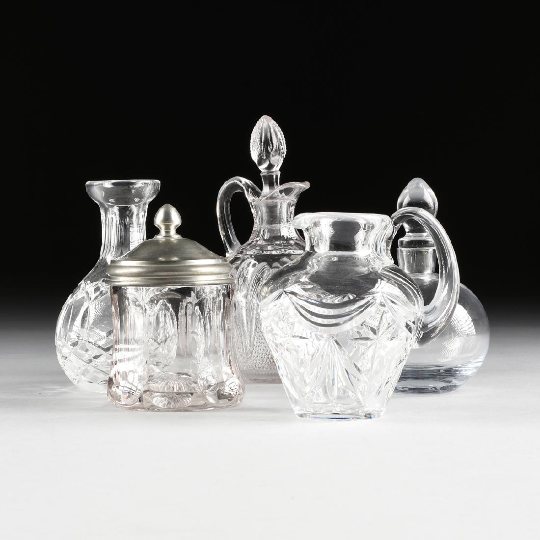 A GROUP OF FIVE CLEAR CRYSTAL TABLE WARES, LATE 20TH (1 of 12)