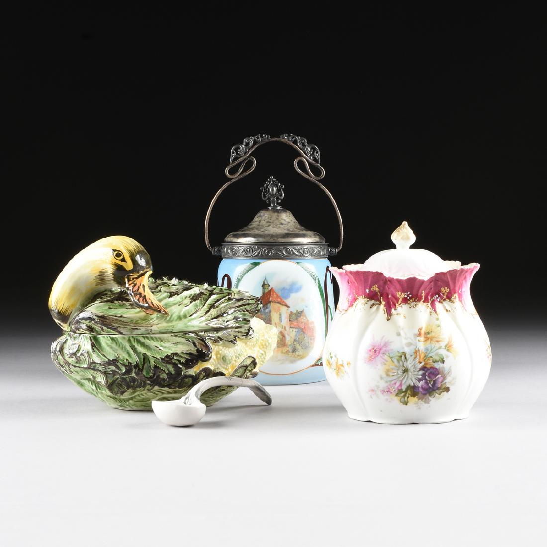 A GROUP OF THREE MISCELLANEOUS GLASS AND CERAMIC WARES, (1 of 18)