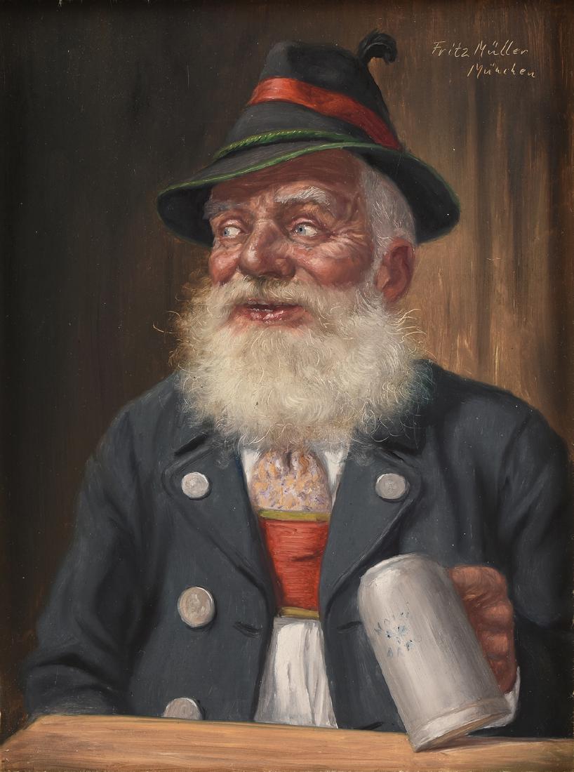 FRITZ MULLER (German 1913-1972) A PAINTING, "Man with (1 of 10)