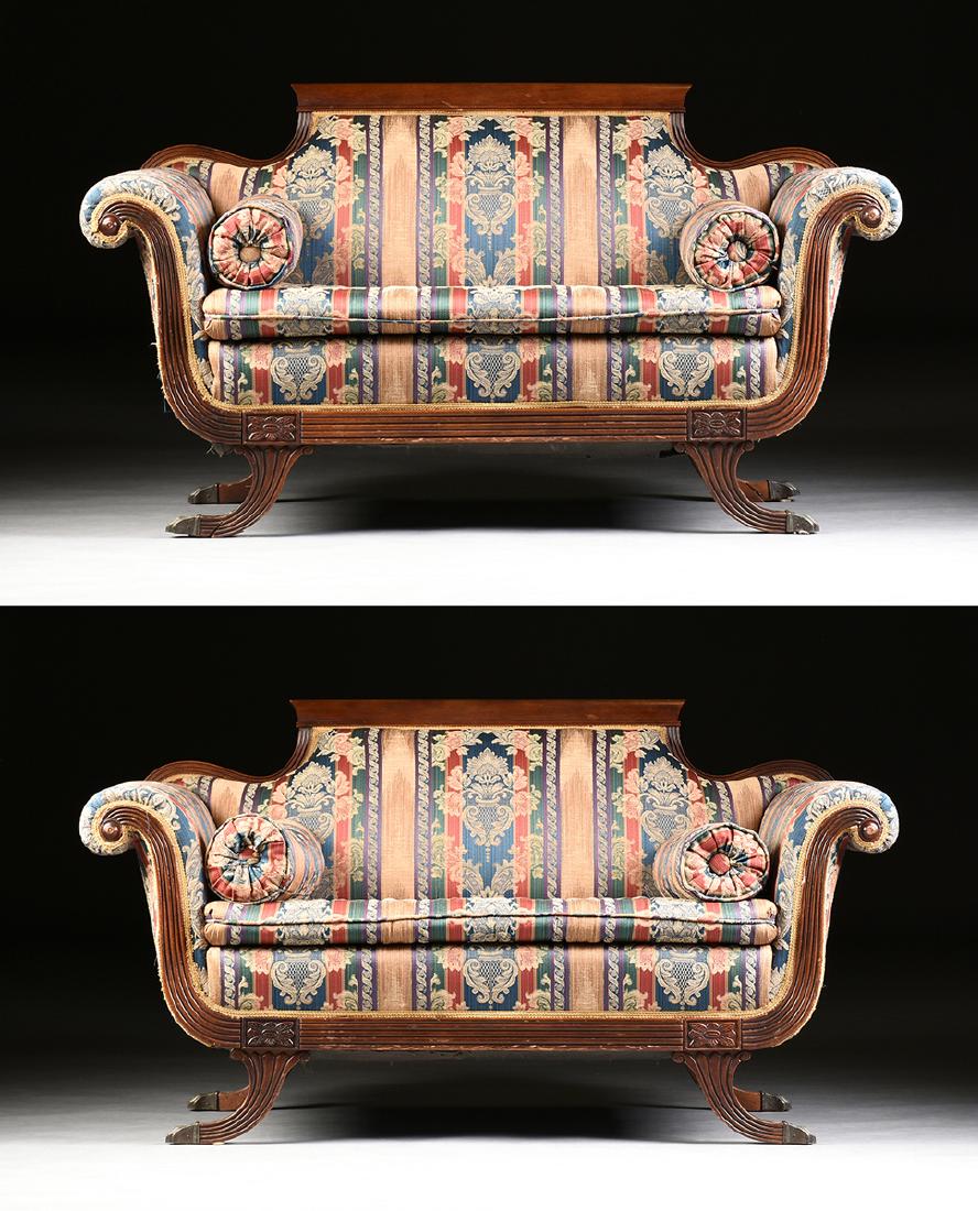 A PAIR OF AMERICAN CLASSICAL STYLE CARVED MAHOGANY (1 of 11)