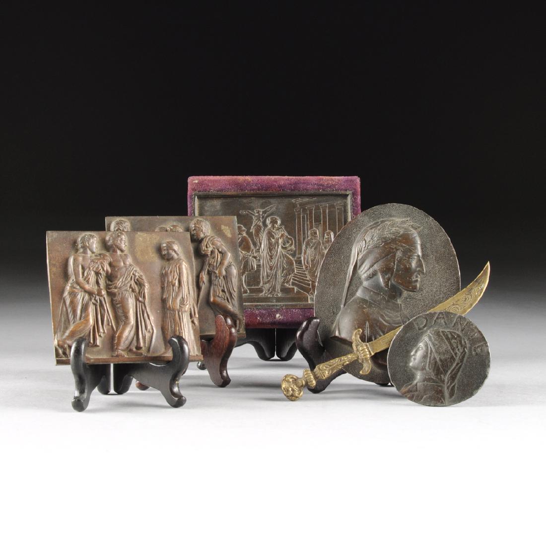 A GROUP OF FIVE RENAISSANCE STYLE BRONZE PLAQUES AND A (1 of 10)