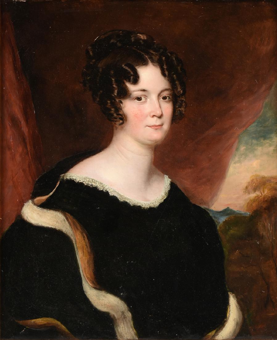 BRITISH SCHOOL (19th Century) A PAINTING, "Portrait of: BRITISH SCHOOL (19th Century) A PAINTING, "Portrait of a Woman 'Mary Collins' 1863," oil on canvas. 30" x 25"_x000B_