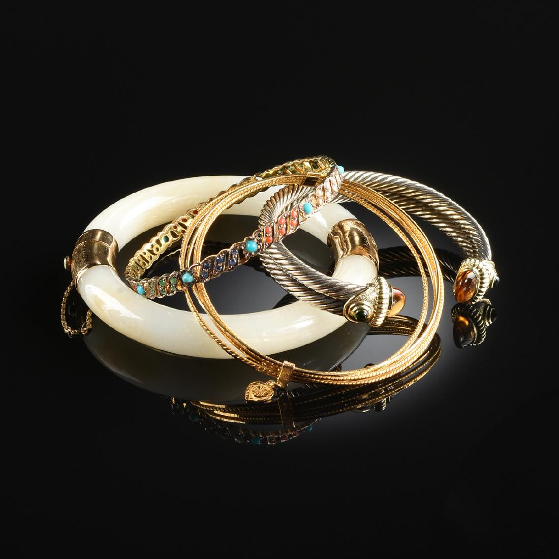 A LOT OF FOUR STERLING AND YELLOW GOLD LADY'S (1 of 4)