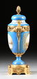 A PAIR OF SÈVRES STYLE BRONZE DORÉ MOUNTED BLUE - 9