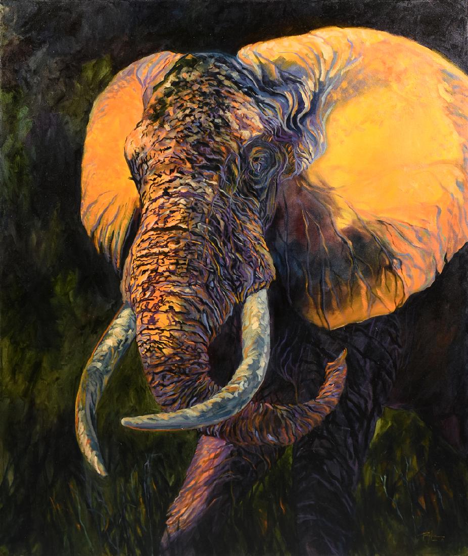 TERRY LEE (American b.1948) A PAINTING, "Ancestral (1 of 14)