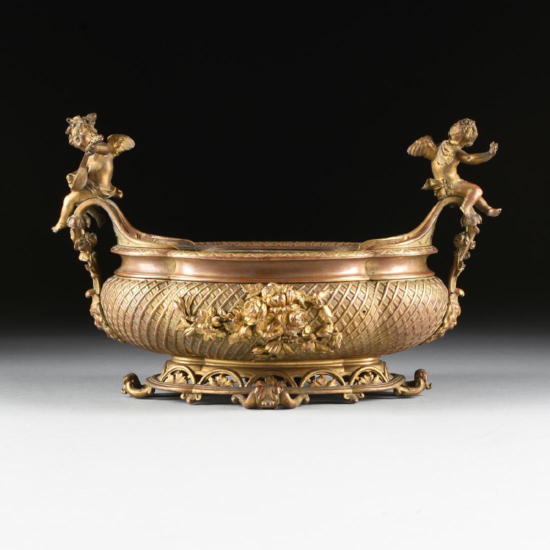 A FRENCH BEAUX-ARTS STYLE GILT AND PATINATED BRONZE (1 of 10)