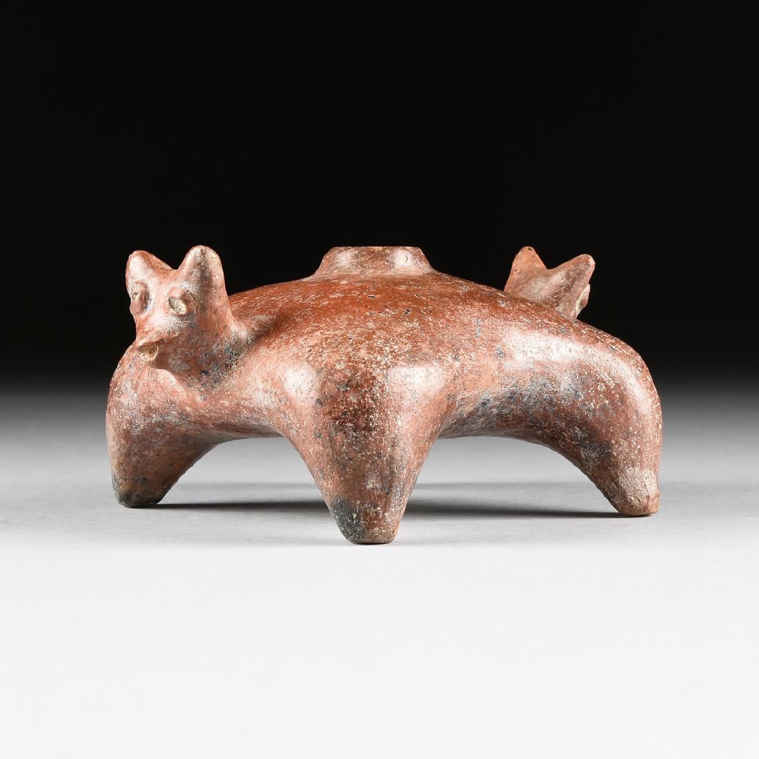 A PRE COLUMBIAN DOUBLE HEADED CANINE VESSEL, COLIMA, (1 of 7)