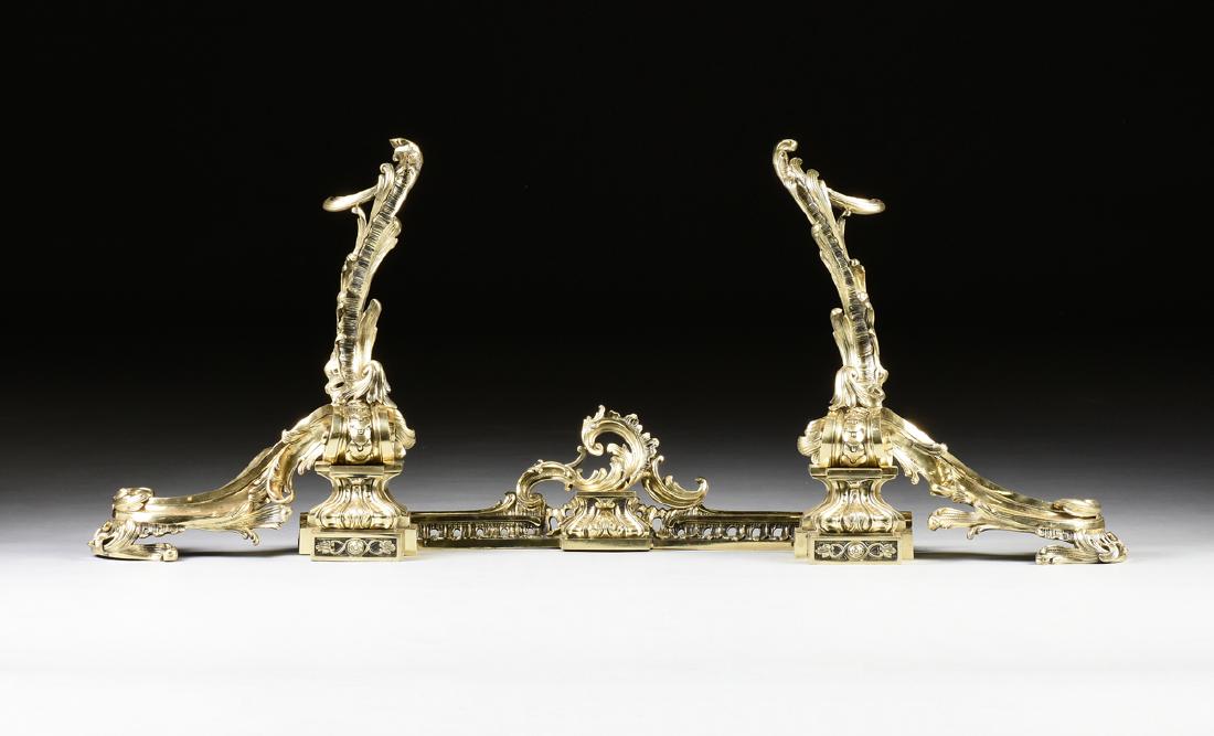 A SET OF TRANSITIONAL LOUIS XV STYLE GILT BRONZE (1 of 7)
