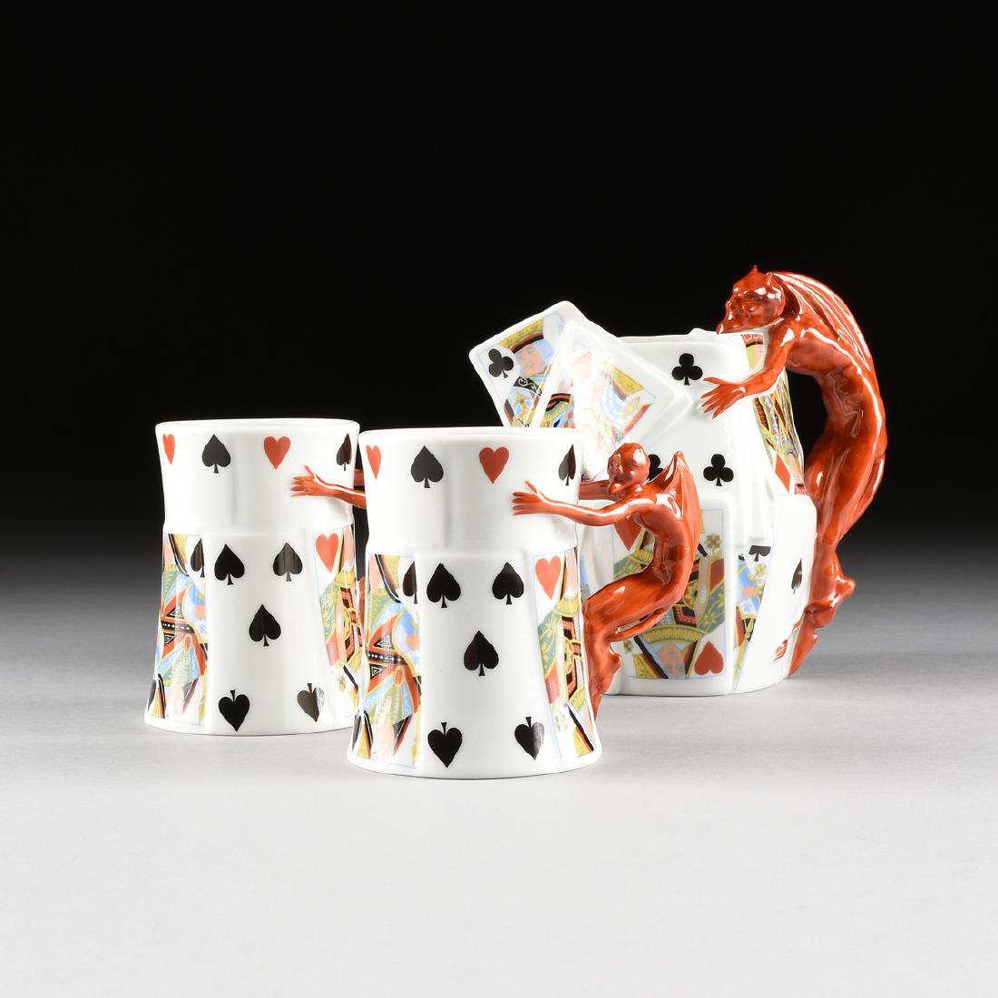 A THREE PIECE SERVICE BY ROYAL BAYREUTH, "Devil and (1 of 10)