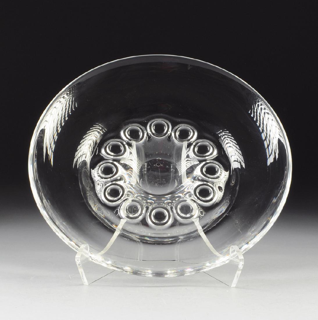 A STEUBEN CRYSTAL CENTERPIECE BOWL, (1 of 4)