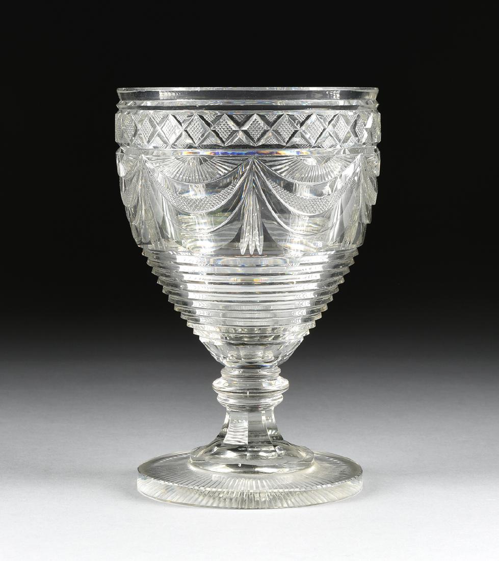 AN ANGLO/IRISH REGENCY STYLE CUT CRYSTAL SWEETMEAT JAR, (1 of 8)