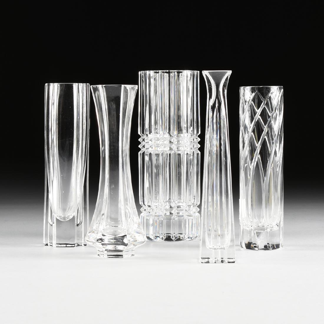 A GROUP OF TEN CLEAR CRYSTAL VASES, LATE 20TH CENTURY, (1 of 12)