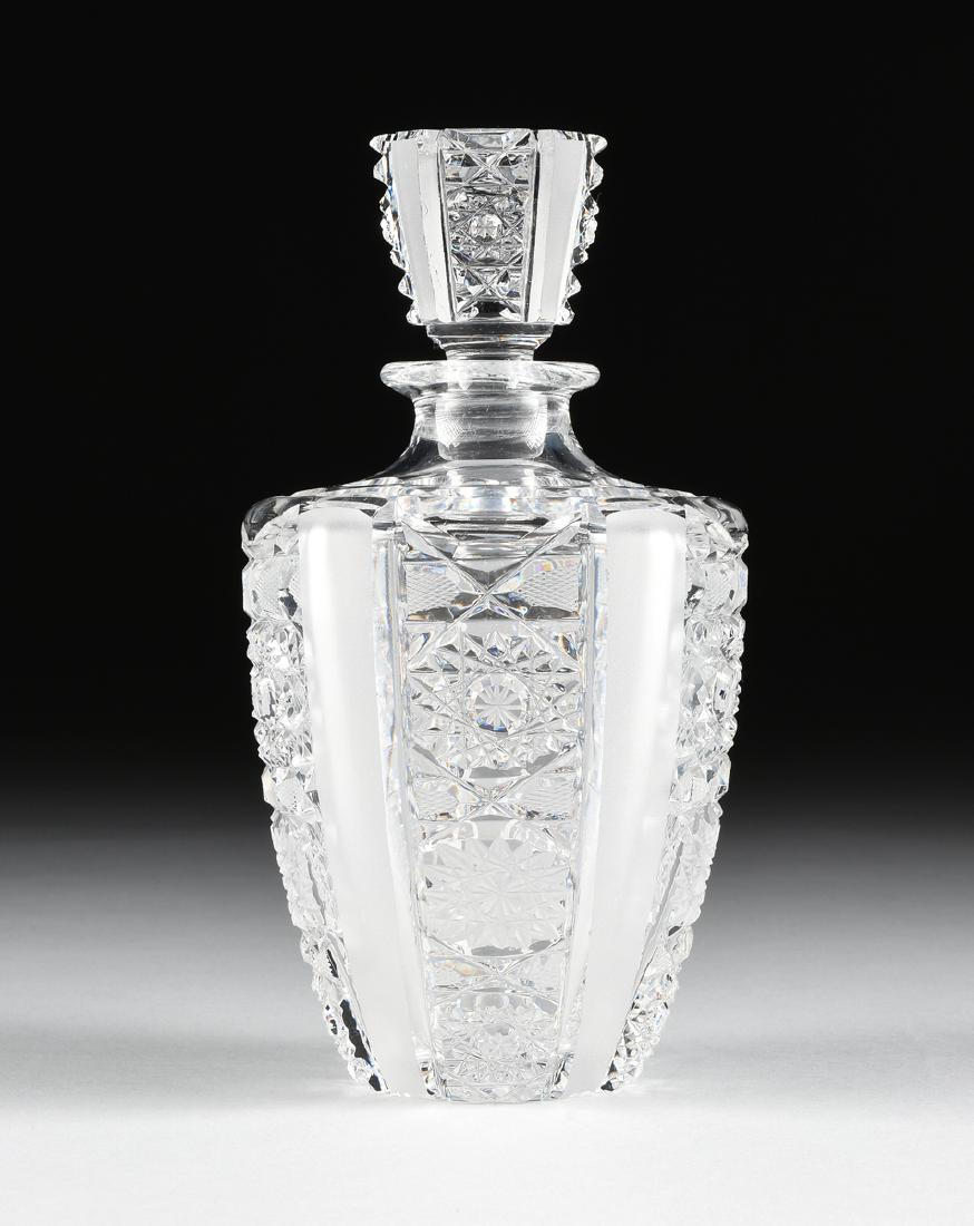A CZECH CUT CRYSTAL DECANTER IN THE "QUEEN LACE" (1 of 6)