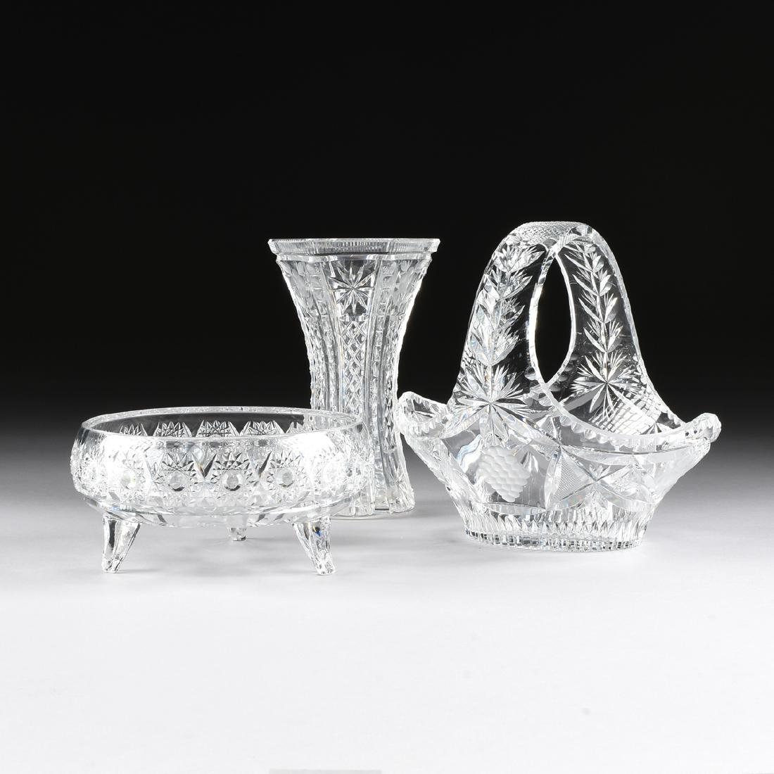 A GROUP OF THREE CUT CRYSTAL WARES, 20TH CENTURY, (1 of 16)