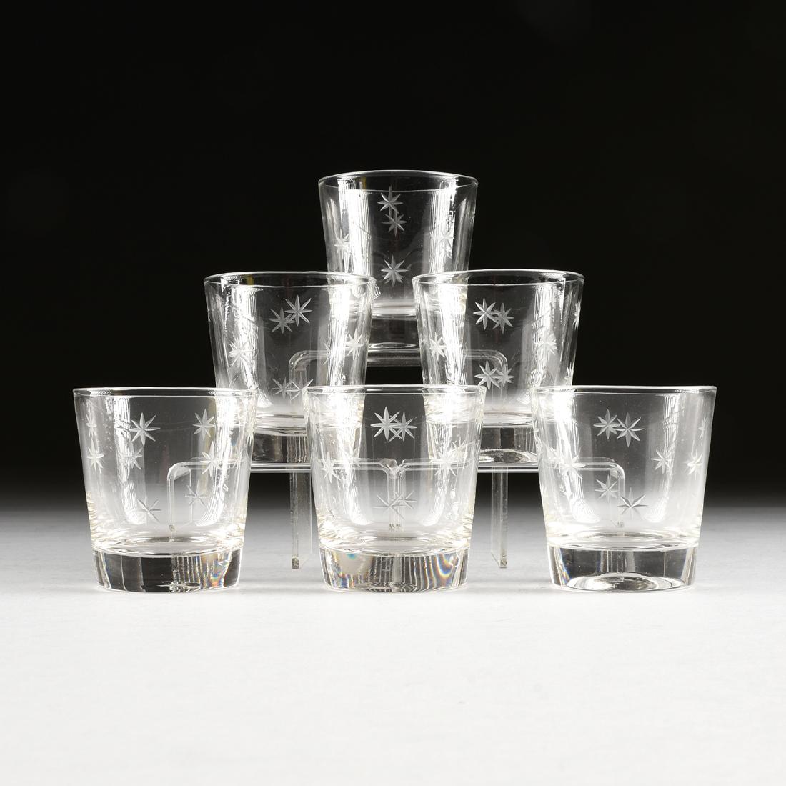 A SET OF SIX C.G. QUARTEX CRYSTAL "STAR DURST" PATTERN (1 of 4)