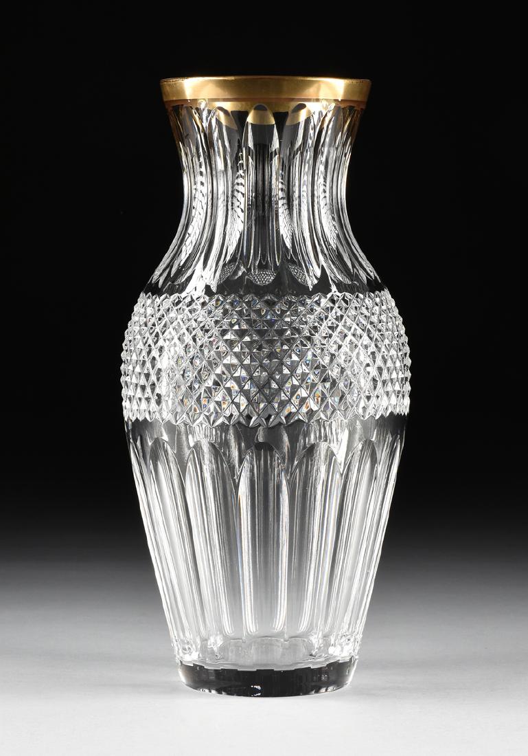 A GERMAN CUT AND GILT CRYSTAL VASE, CIRCA 1949-1990, (1 of 8)