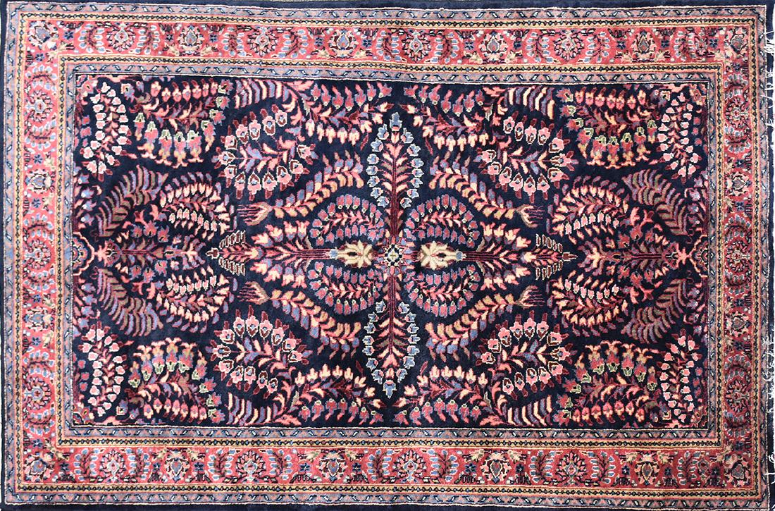 AN INDIAN HAND KNOTTED WOOL SAROUK STYLE RUG, LATE 20TH (1 of 8)