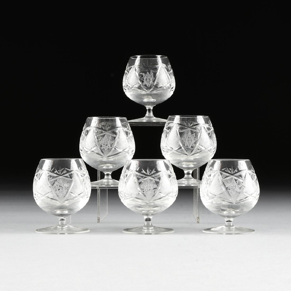 A SET OF SIX IMPERIAL CRYSTAL CUT CRYSTAL BRANDY (1 of 5)
