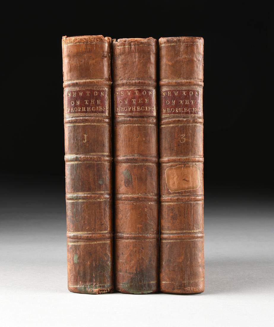 THOMAS NEWTON (1704-1782) A VOLUME OF THREE BOOKS,: THOMAS NEWTON (1704-1782) A VOLUME OF THREE BOOKS, "Dissertations on the Prophecies," fourth edition, 1771, London, Published by John and Francis Rivington, printed by the Bible and Crown in St. Paul'