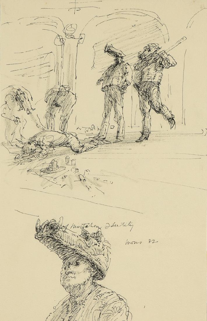 ROBERT L. LEVERS JR (American 20th Century) A DRAWING, (1 of 10)