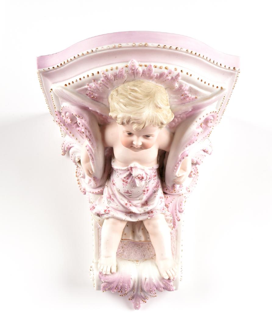 A PARCEL GILT PINK ENAMELED PARIAN PORCELAIN WALL (1 of 9)