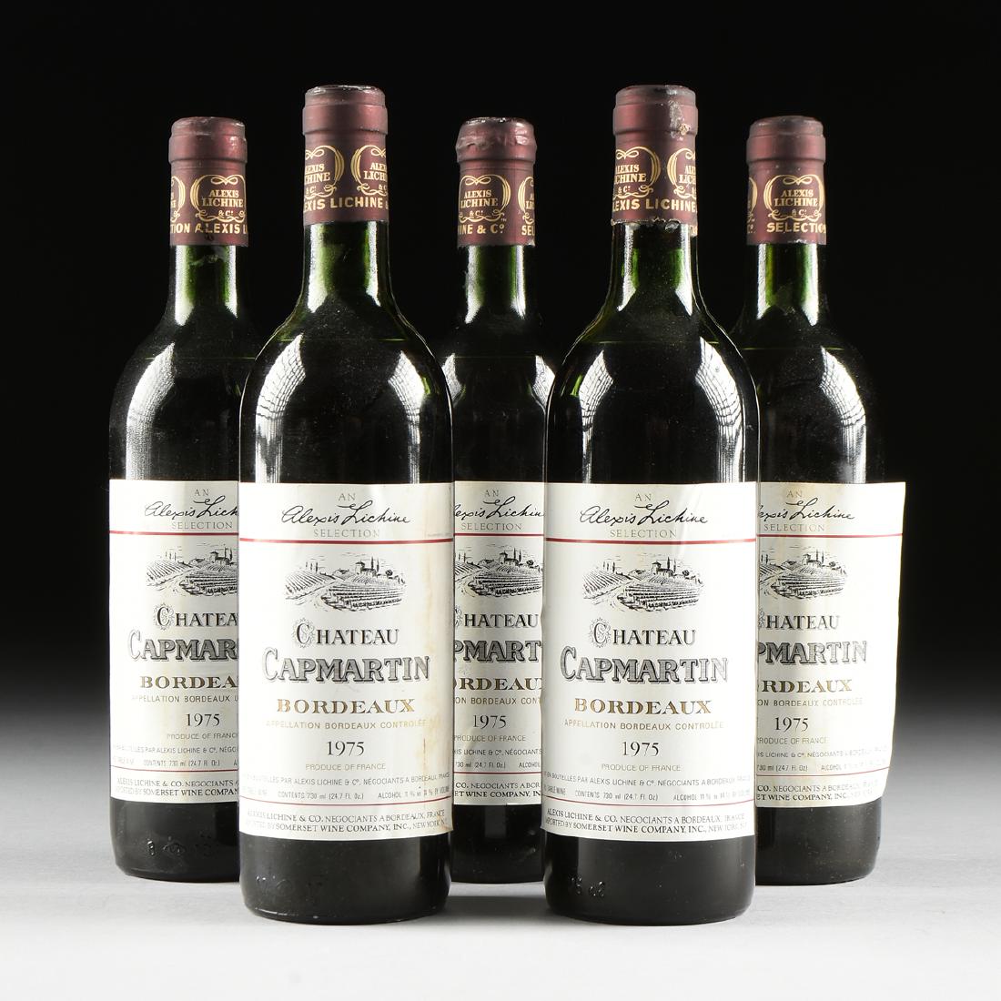 A GROUP OF FIVE BOTTLES OF 1975 CHÂTEAU CAPMARTIN, (1 of 9)